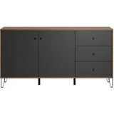trendteam Montez Sideboard 2 Türen, 3 Schubladen, graphite.