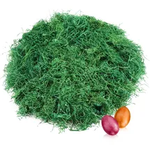 COM-FOUR® 250g Ostergras in grün für Osternester - Osterdeko zum Basteln - Holzwolle für Osterkörbe (Set1 - Ostergras grün - 250g)