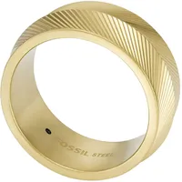 Fossil Herrenring Harlow Linear Texture Edelstahl goldfarben, JF0461171010