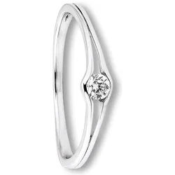Goldring ONE ELEMENT "Zirkonia Ring aus 333 Weißgold" Gr. 53, silber, Fingerringe, Damen, 53,mit Zirkonia, Weißgold 333, Damen Gold Schmuck