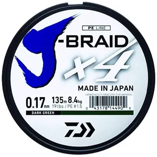 DAIWA J-Braid X4, geflochtene Angelschnur, dunkelgrün