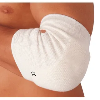 BAY-Sports Ellenbogenschutz Ellbogenbandage mit Polster Kampfsport Ballsport KWON Ellbogen, MMA, Volleyball, Basketball, Dauerelastisch weiß L