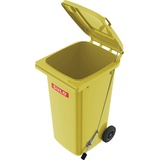 SULO Müllgroßbehälter 120l HDPE gelb fahrbar,m.Fußpedal SULO