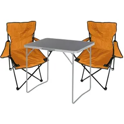 3-tlg Campingmöbel Set Campingtisch Anglerstuhl L80xB60xH68cm klappbar
