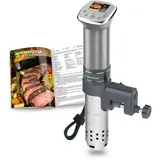 Sous-Vide Garer Sous-Vide Stick: Farbige LCD-Rezepte | G321 Silver |1100 Watt | Bürstenloser Gleichstrommotor | Ultra-leise | IPX7 Wasserdicht | von KitchenBoss