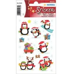 HERMA Weihn. Sticker Magic Pinguine 15235 Prismaticfolie