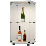 FUROKOY Glasvitrine Vitrinenschrank mit Glastüren und Beleuchtung Sammlervitrine 2 Lagen 43.5x36.5x86.2 cm,Transparenter,mit Glastür,für Sammlerstücke weiß