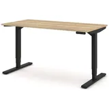 Assmann Electronic ASSMANN Schreibtisch Eiche Artisan, Schwarz, Metall, 140x127x70 cm, Arbeitszimmer, Schreibtische, Bürotische