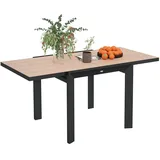 Outsunny Gartentisch Ausziehbar 80-160 x 80 x 75 cm Beige/Grau/Silber