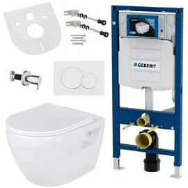 Geberit Hänge Wand WC mit WC-Sitz Weiß spülrandlos