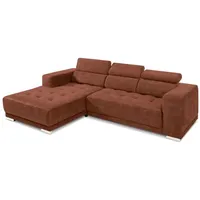 SOMETA Ecksofa Cocoon Samt Stoff Whisky