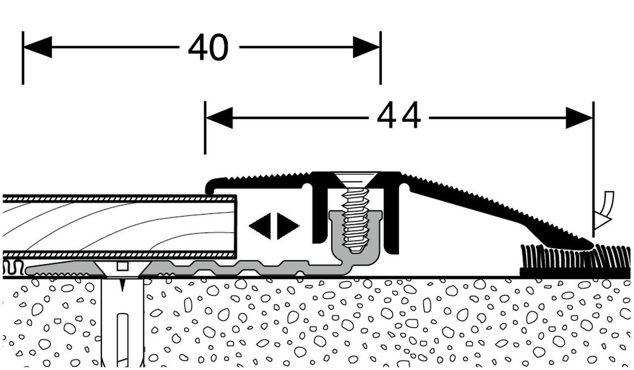 KWG Anpassungsprofil 386 PPS-AS 4.0   silber   (Bodenstärke 5,0-11,5mm)