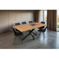 Möbelliebling Esstisch Baumkante Holz-Optik Wildeiche 180 x 90 Spider-Gestell