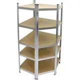 ECD Germany Werkstattregal Eckregal 180x70x40 cm bis 750 kg 5 MDF-Platten Eck