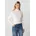 Longpullover Strickpullover Rollkragenpullover Weiß 40