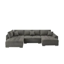 Sofa.de Wohnlandschaft Mikrofaser 3-Sitzer Grau