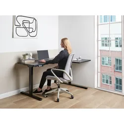 Höhenverstellbarer Schreibtisch Elektrisch Rechtsseitig Schwarz DESTINES