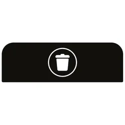 Hinweistafel aus verzinktem Stahl für Rubbermaid Recycling-Station Abfall | 87 Liter | Schwarz von PROREGAL