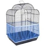 GOTOTOP Vogelkäfig Abdeckung Schutznetz Nylonnetz Netzabdeckung Nylon Mesh Net Cover Birdcage Dehnbare Seed Catcher Samenfänger für Papageien Verstellbarer 106-212x33cm(Blau)