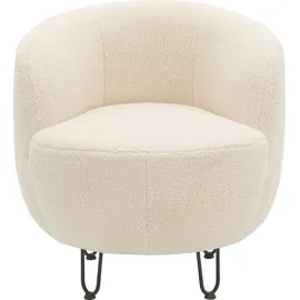 INOSIGN Sessel INOSIGN "Anjuli Lieferzeit nur 2 Wochen", beige (creme), B:72cm H:72cm T:76cm, 100% Polyester, Sessel, Runde Form, perfektes Einzelstück, Flausch oder Feinstruktur