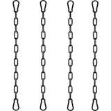 Shining House Verlängerungskette 4 Stück Hängesesselkette Ø4mm 50cm Metallkette Schaukelkette Mit 8 Stück Karabiner Schlüsselanhänger