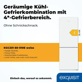 Exquisit KGC231-60-010E Kühl-Gefrierkombination (175 l, 1435 mm hoch, Weiß)