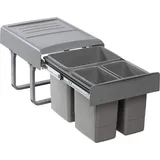 EKOTECH 90094162S Abfallsorter MEGA mit 1x 15 u. 2x 7 Liter Abfallvolumen / 3-fach Trennung/Soft Closing System