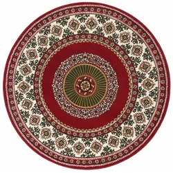 Teppich HOME AFFAIRE "Shari, Made in Belgium" Gr. 10, rot, H:7mm Ø:190cm, Kunstfaser, Teppiche, Orient-Dekor, mit Bordüre, Kurzflor, weich, pflegeleicht, elegant