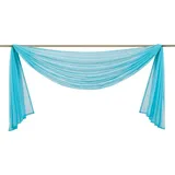 Nicole Knupfer 1er-Pack Querbehang Transparente Voile Schals Deko Einfarbige Gardinen Dekoschals Vorhang für Schlafzimmer Wohnzimmer Hochzeit (Flansch,140 * 300cm)