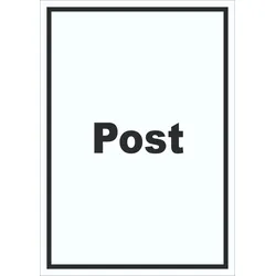 Post Schild mit Text Annahme Brief Paket hochkant A5 (148x210mm)