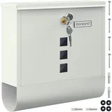 monzana Wandbriefkasten Weiß inkl. Zeitungsfach