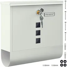 monzana Wandbriefkasten Weiß inkl. Zeitungsfach