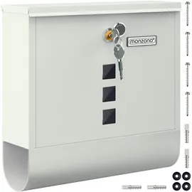 monzana Wandbriefkasten Weiß inkl. Zeitungsfach