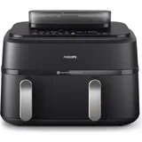 Philips 5000 Series Steam Airfryer Dual Basket NA551/00 Schwarz