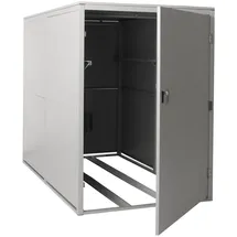 MCW 2er-Fahrradgarage, Fahrradbox mit Ablage, abschließbar, Metall, 160x113x209 cm, Hellgrau