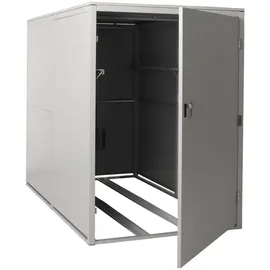 MCW 2er-Fahrradgarage, Fahrradbox mit Ablage, abschließbar, Metall, 160x113x209 cm, Hellgrau