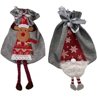 Mojawo 2er Set Geschenktüten Weihnachtsbeutel Geschenktaschen Geschenk Weihnachtsmann Elch