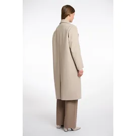 RINO & PELLE "CECILE", Damen, Gr. 38, beige (birch melange), Web, Obermaterial: 100% Polyester. Futter: 58% Polyester, 42% Viskose, unifarben, regular fit kniebedeckend, gerader Abschluss, Mäntel, mit Revers Kragen