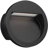 ledscom.de LED Wandeinbauleuchte NOLA, Downlight für außen, IP54, schwarz matt, 105mm Ø, warmweiß