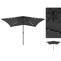 vidaXL Sonnenschirm mit LEDs und Stahl-Mast Anthrazit 2x3 m