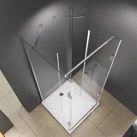 Buylando Emma 90x120x90 cm H:195 cm U-Form Duschkabine Hochwertiges Glas inkl. Duschtasse + Siphon - BuyLando