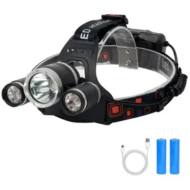 Wisam® 3000 Lumen Hochleistungs LED Stirnlampe mit 4 Modi und aufladbaren Batterien | Gr.: onesize