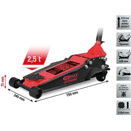 KS Tools Wagenheber Stahl rot 75-510 mm
