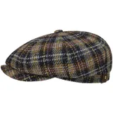 Stetson Hatteras Check Flatcap - Kariert - Harris Tweed Schirmmütze - Made in EU - Sportmütze für Herren - Herbst/Winter schwarz-gelb 59 cm - 59