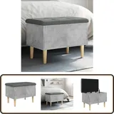Sitzbank mit Stauraum Betongrau 62x42x46 cm Holzwerkstoff - Wohnzimmer Dekoration - Stauraumbank - Garderobe - Eingangsbereich Möbel - Beistelltisch