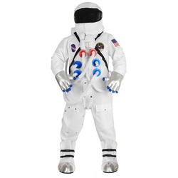 Underwraps Kostüm NASA Astronaut Deluxe Kostüm für Jugendliche, Astreiner Astronaut: authentisches Astronauten Kostüm mit NASA-Aufnä weiß