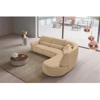 Egoitaliano Ecksofa »Puffy«, mit Ottomane, wahlweise mit und ohne elektrischer Relaxfunktion, beige