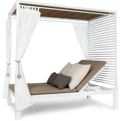 Blumfeldt Eremitage Double Lux Sonnenliege 4 Liegepositionen 2 Personen 6 cm Polster Weiß