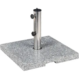 Beliani Schirmständer Granit/Edelstahl 45 x 45 cm Grau