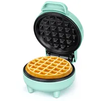 SNAILAR Mini Waffeleisen Belgische Waffel Maschine Kleines Waffeleisen Klassische, für Kindergeburtstage, Familienfeiern, Ostern oder Weihnachten, Niedlich kompaktes Design, 550 Watt, Grün